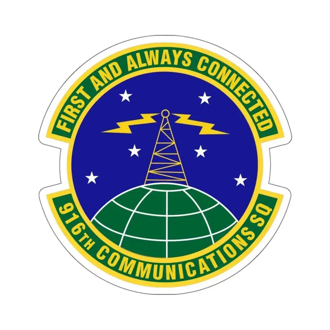 916th Communications Squadron (U.S. Air Force) STICKER Vinyl Kiss-Cut Decal 6 Inch White - The Sticker Space