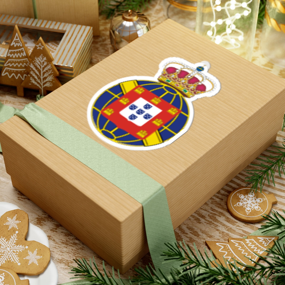 Armas Reino Unido Portugal Brasil Algarves (Portugal) (Coat of Arms) STICKER Vinyl Kiss-Cut Decal