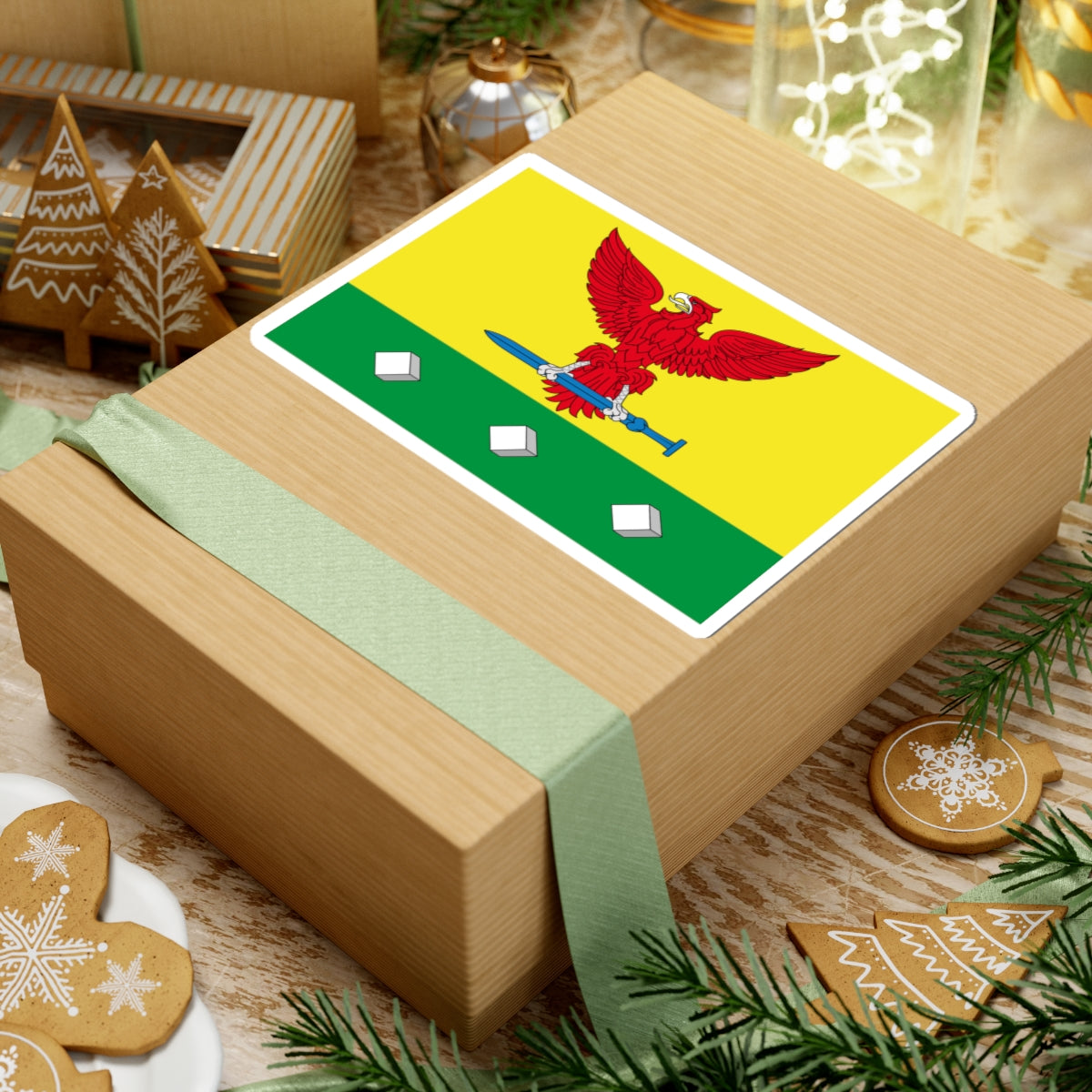 Flag of Ertil rayon Voronezh oblast (Russia) STICKER Vinyl Kiss-Cut Decal