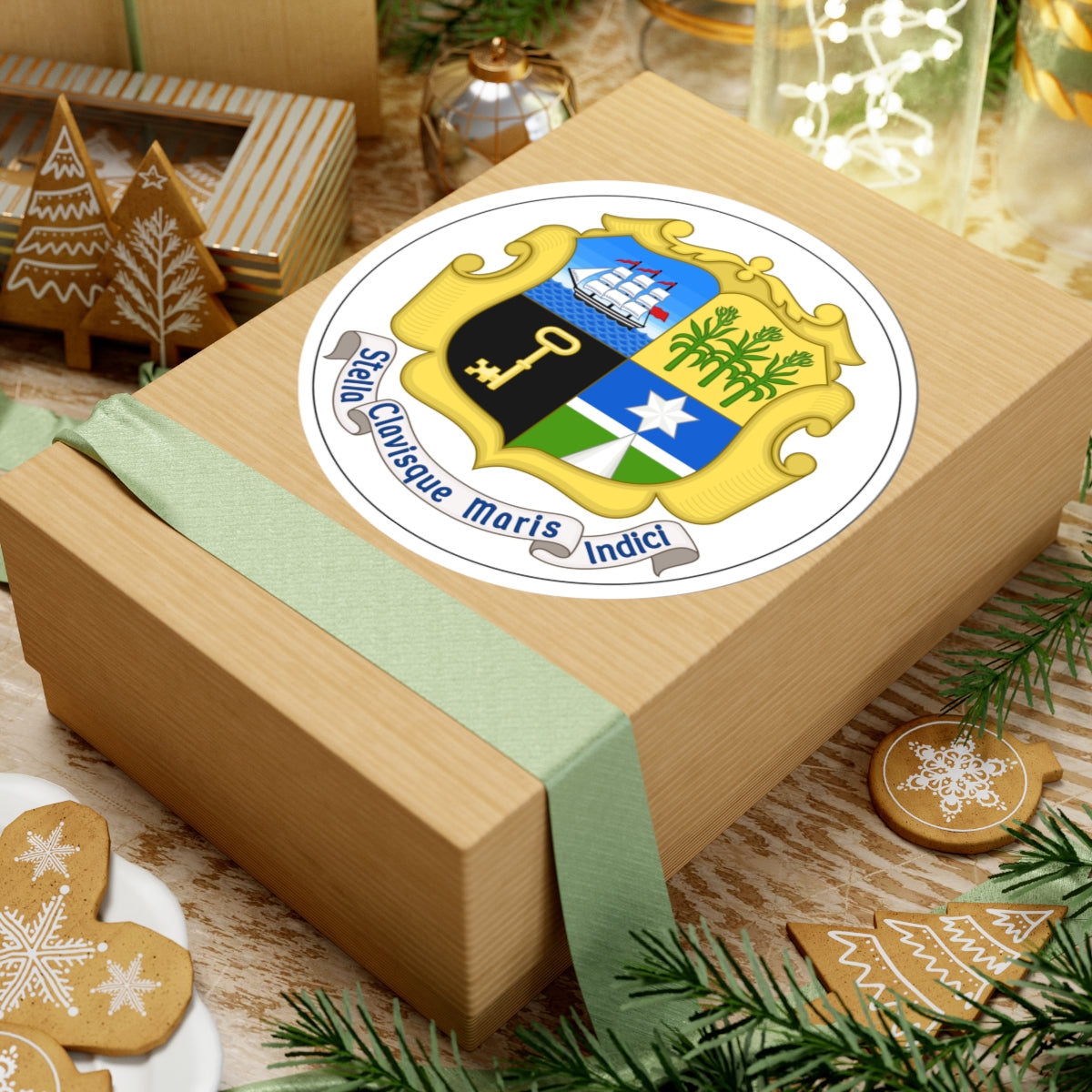 Badge of Mauritius 1869-1906 (Mauritius) (Coat of Arms) STICKER Vinyl Kiss-Cut Decal