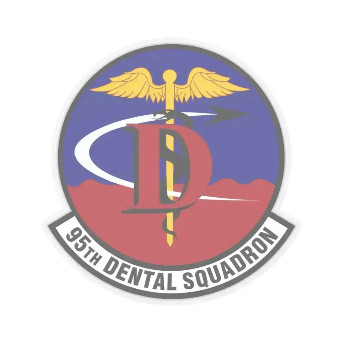 95th Dental Squadron (U.S. Air Force) STICKER Vinyl Kiss-Cut Decal 6 Inch Transparent - The Sticker Space