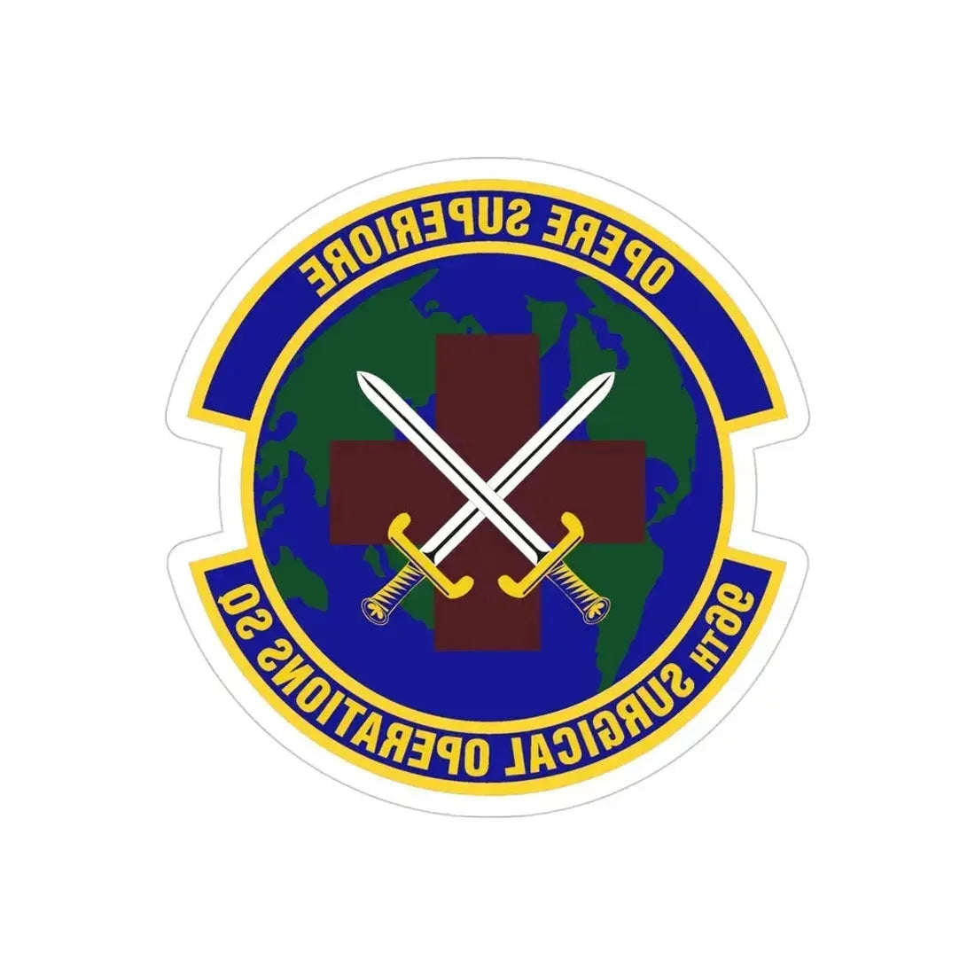 96th Surgical Operations Squadron (U.S. Air Force) REVERSE PRINT Transparent Die-Cut STICKER - The Sticker Space