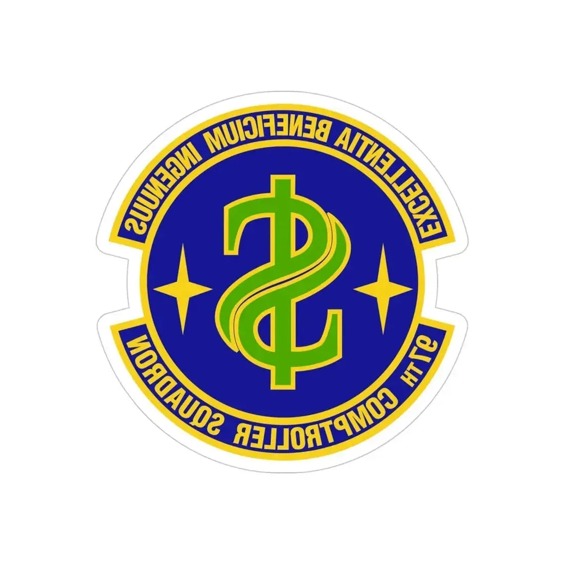 97th Comptroller Squadron (U.S. Air Force) REVERSE PRINT Transparent Die-Cut STICKER - The Sticker Space