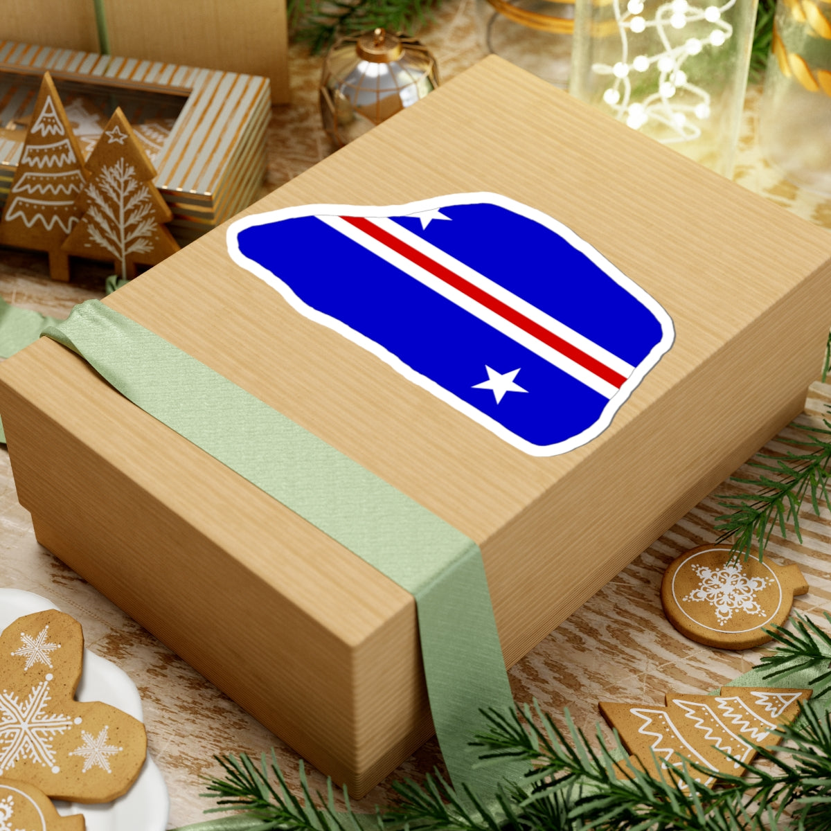 Jarvis Island flag map local (United States) STICKER Vinyl Kiss-Cut Decal