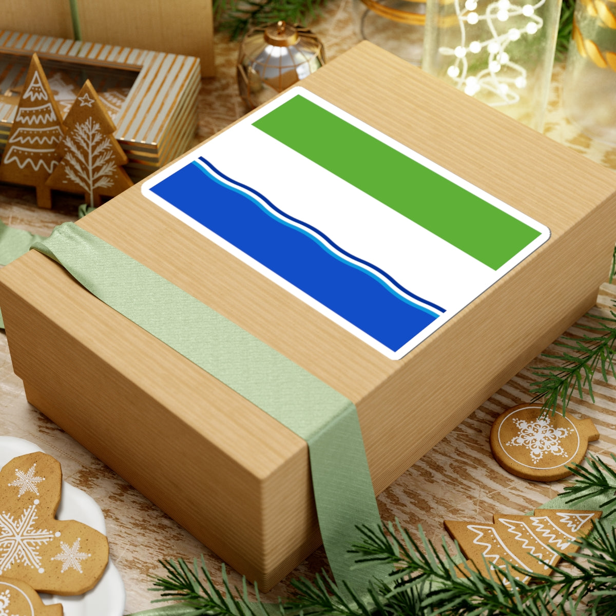 Flag of Belogorsky rayon Amur oblast (Russia) STICKER Vinyl Kiss-Cut Decal