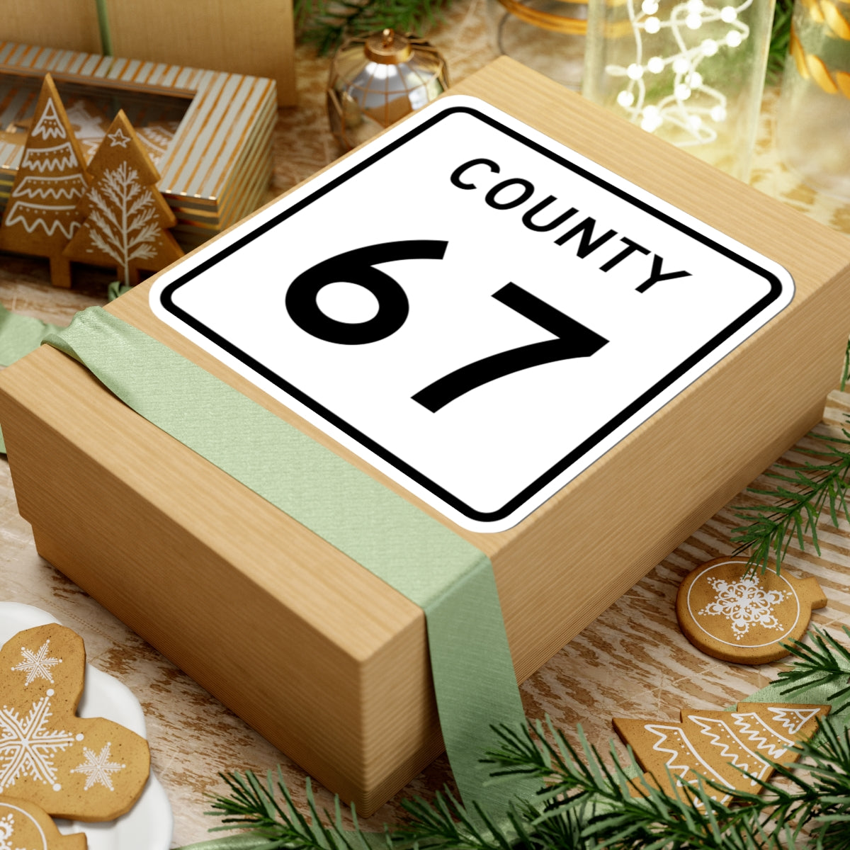 County 67 square (Minnesota) (Road Sign) STICKER Vinyl Kiss-Cut Decal