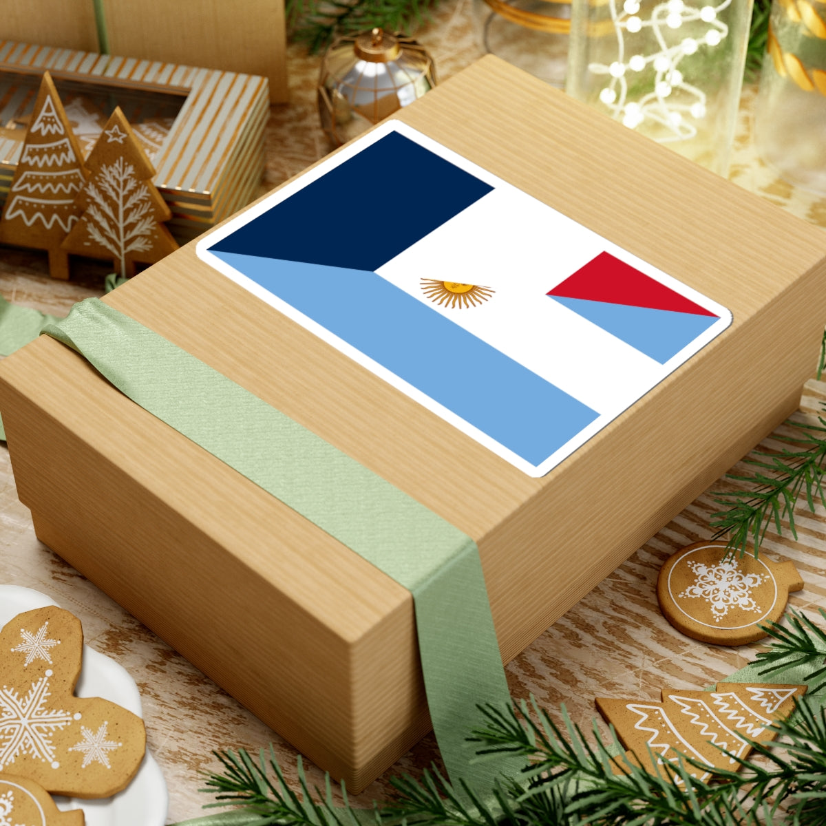 Flag of Argentina and France (France) STICKER Vinyl Kiss-Cut Decal
