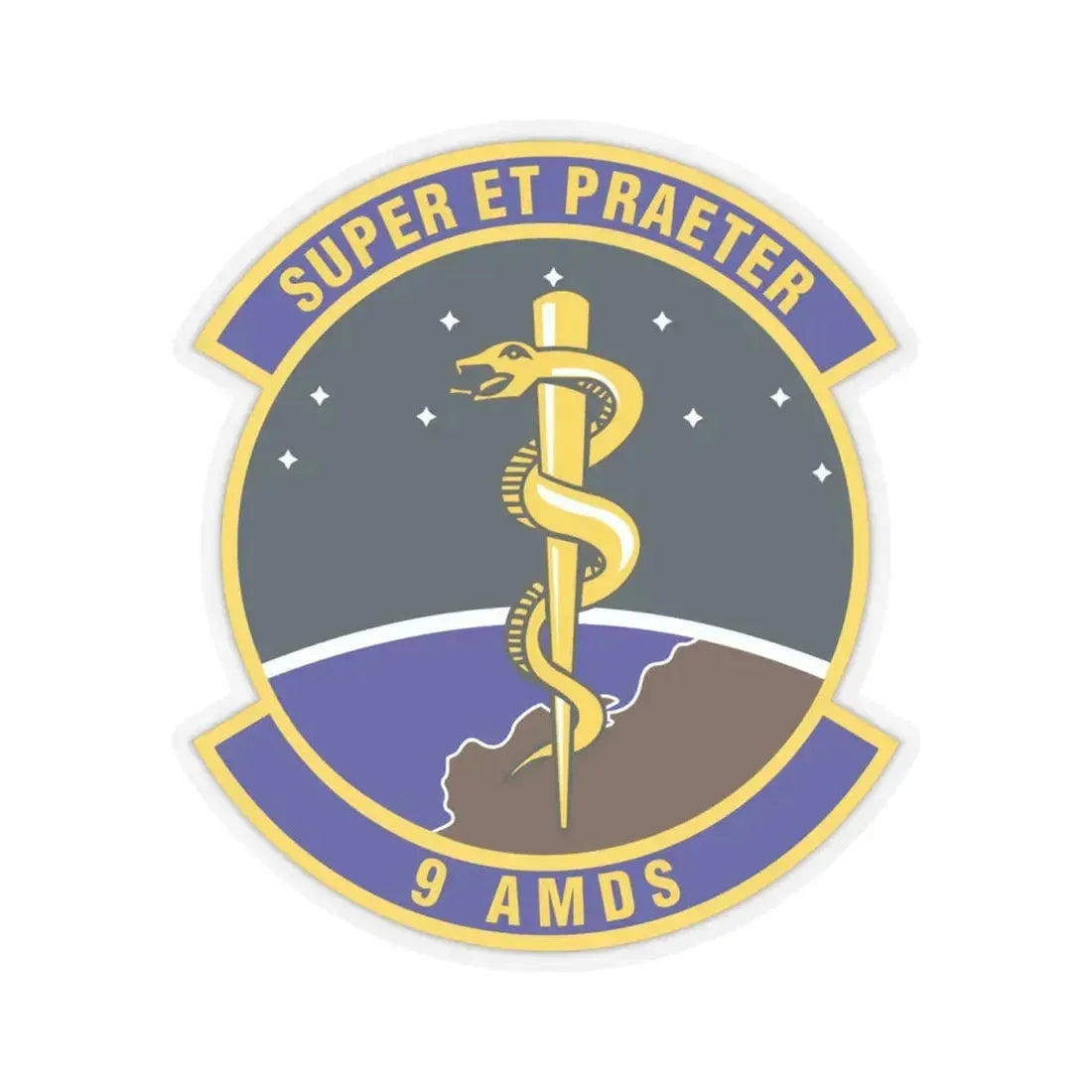 9th Aerospace Medicine Squadron (U.S. Air Force) STICKER Vinyl Kiss-Cut Decal 4 Inch Transparent - The Sticker Space