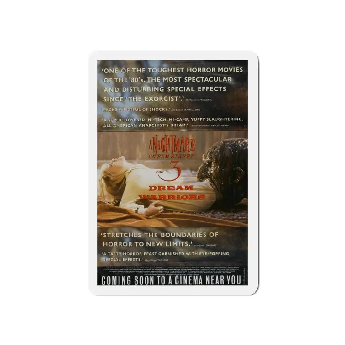 A NIGHTMARE ON ELM STREET 3 (TEASER) 1987 Movie Poster - Refrigerator Magnet - The Sticker Space