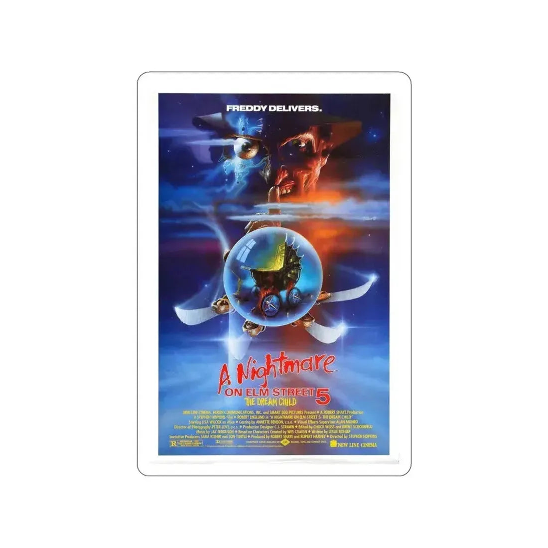 A NIGHTMARE ON ELM STREET 5 THE DREAM CHILD 1989 Movie Poster STICKER Vinyl Die-Cut Decal - The Sticker Space