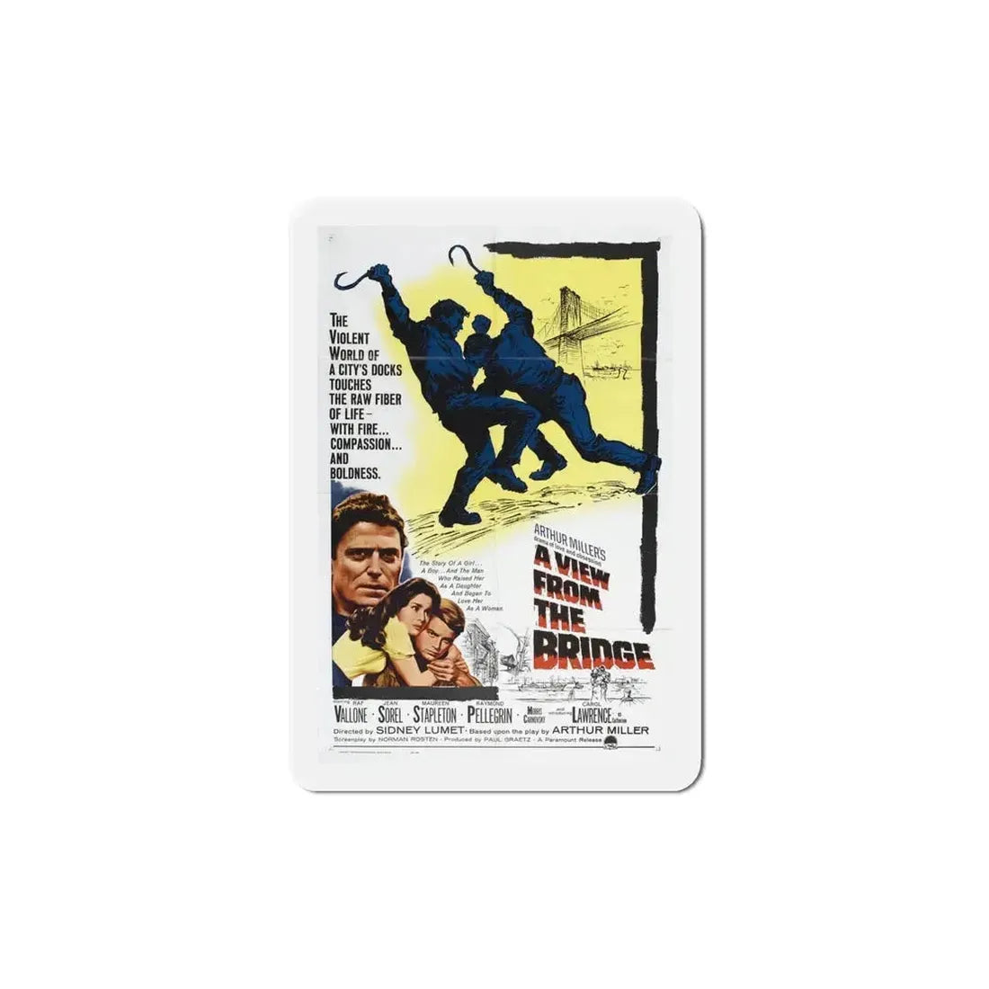 A View From the Bridge 1962 Movie Poster Refrigerator Magnet - The Sticker Space