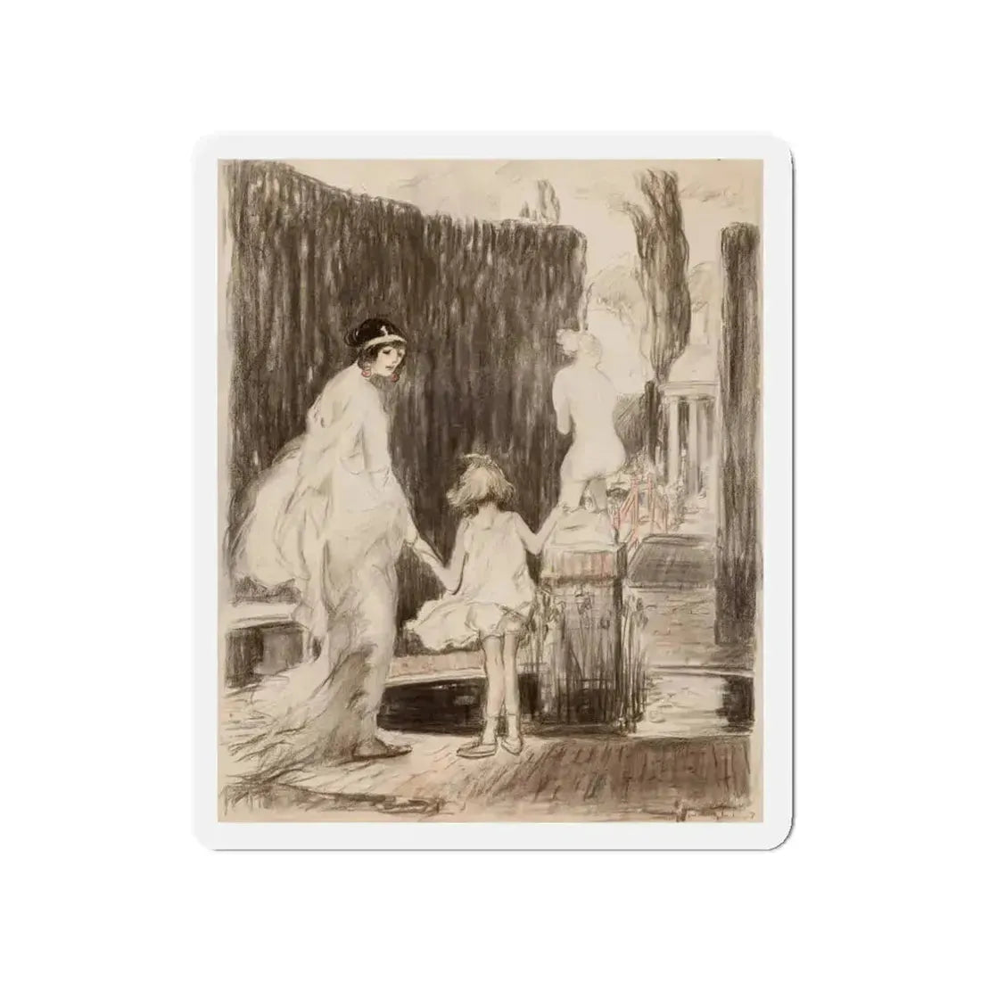 A Walk (Magazine Illustration) Refrigerator Magnet - The Sticker Space