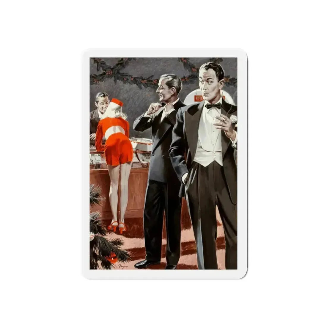 Admiring the Bellhop, Argosy pulp magazine story illustration (Magazine Illustration) Refrigerator Magnet - The Sticker Space