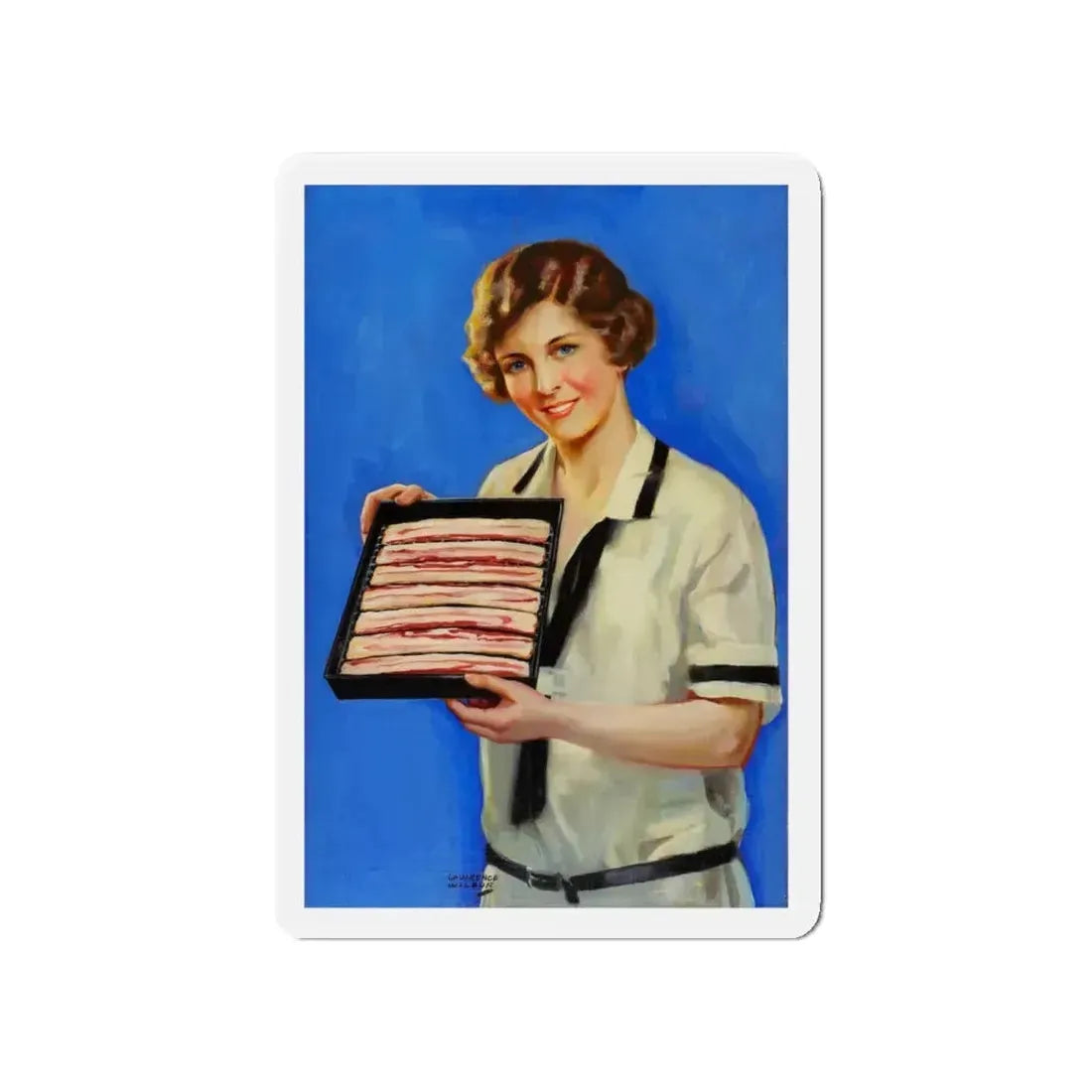 Advertising Illustration, probably for Armour's Bacon (Magazine Illustration) Refrigerator Magnet - The Sticker Space