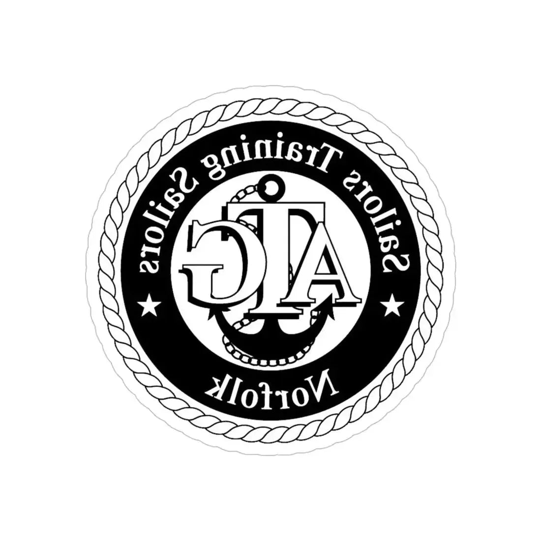 AFLOAT Training Group ATG Norfolk BW (U.S. Navy) REVERSE PRINT Transparent Die-Cut STICKER - The Sticker Space
