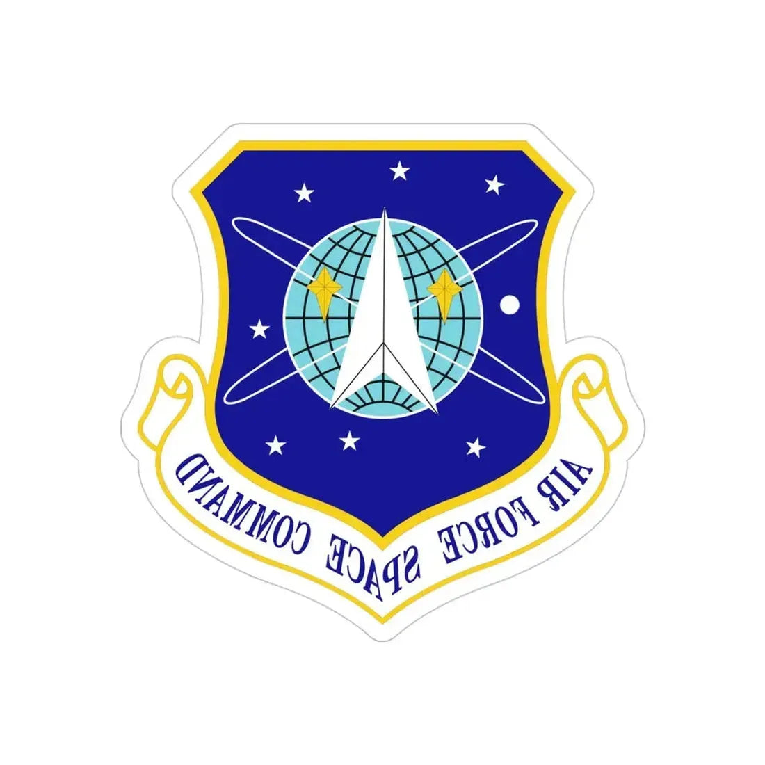 Air Force Space Command (U.S. Air Force) REVERSE PRINT Transparent Die-Cut STICKER - The Sticker Space
