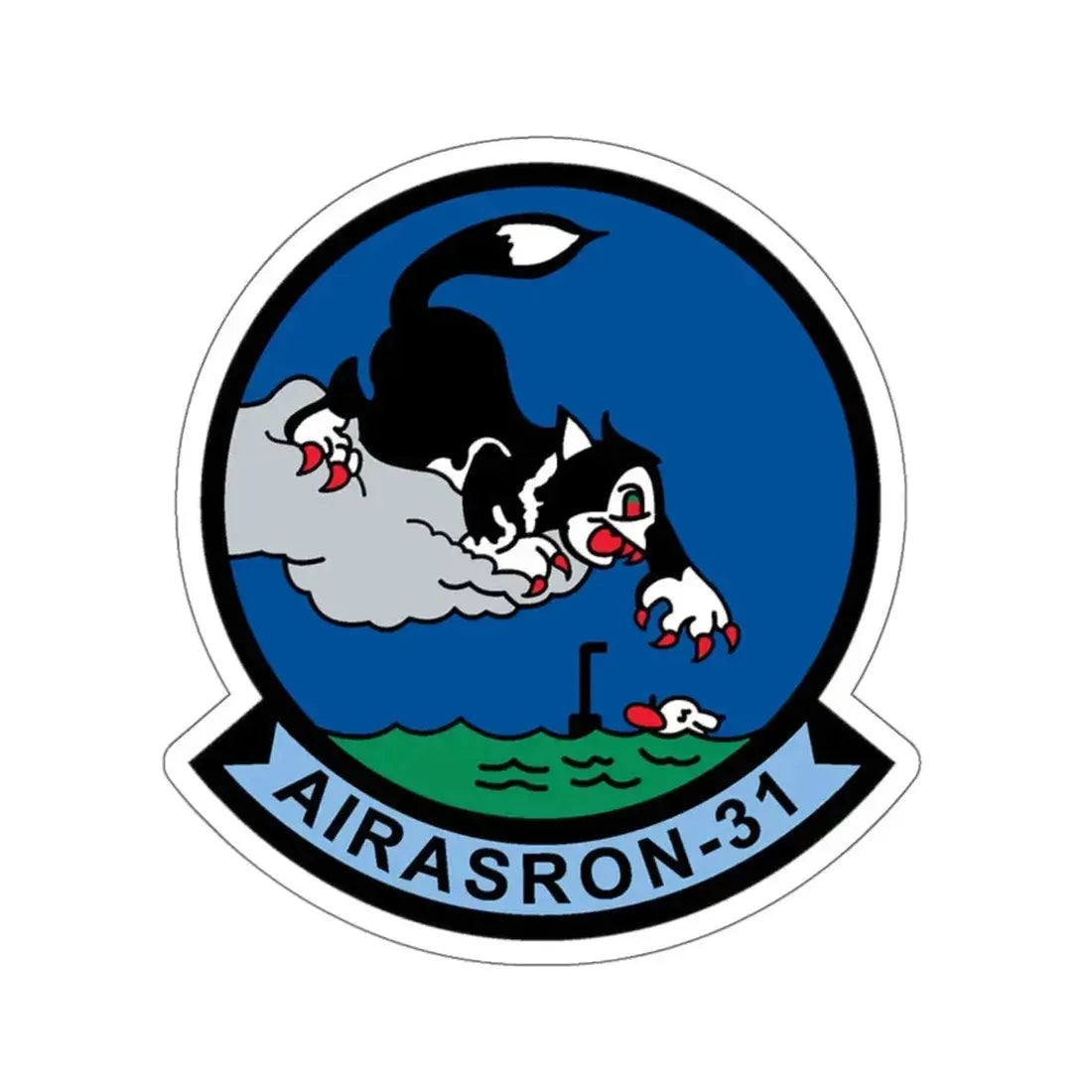 AIRASRON 31 (U.S. Navy) STICKER Vinyl Kiss-Cut Decal 6 Inch White - The Sticker Space