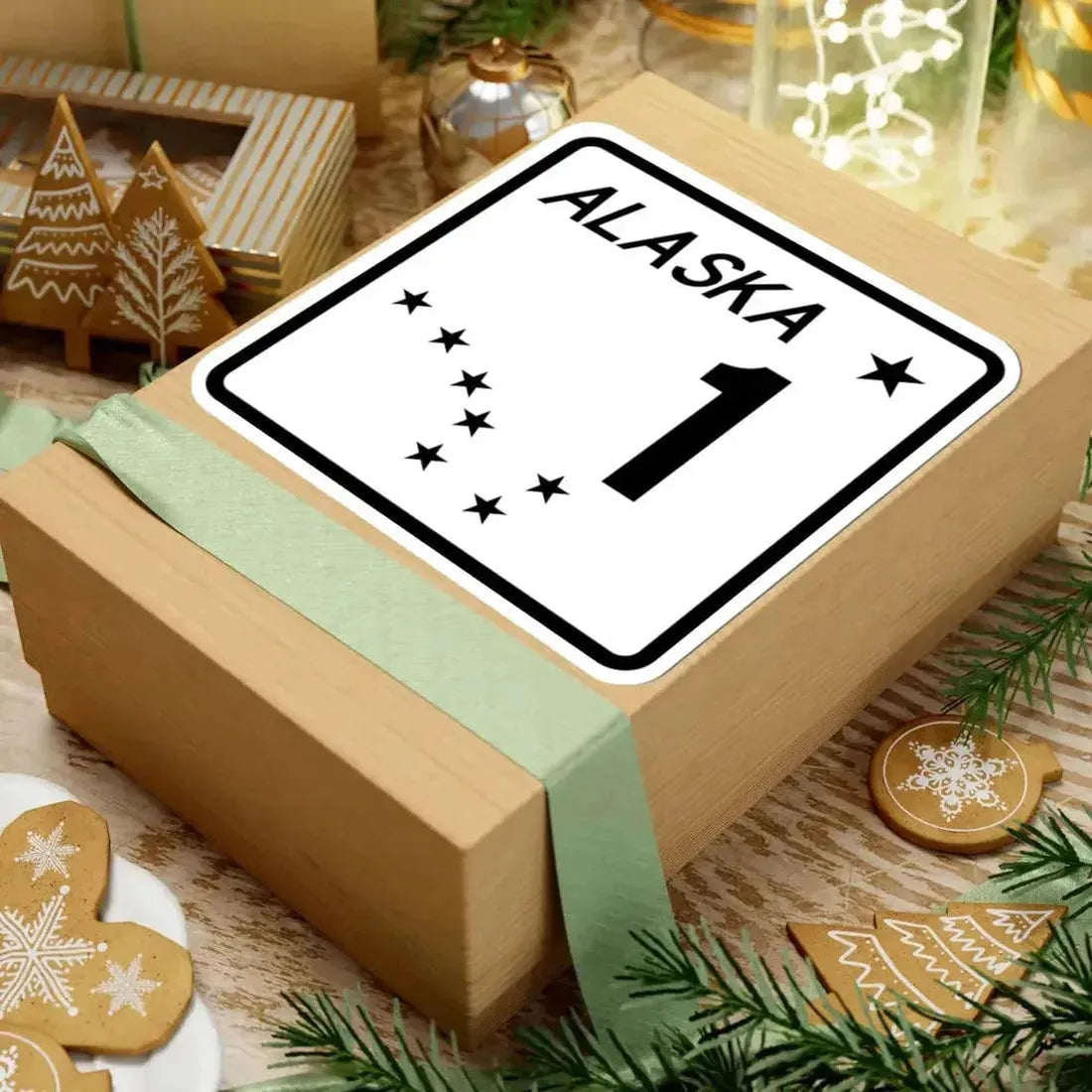 Alaska 1 shield (Alaska) (Road Sign) STICKER Vinyl Kiss-Cut Decal - The Sticker Space