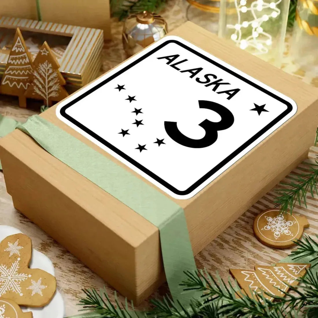 Alaska 3 shield (Alaska) (Road Sign) STICKER Vinyl Kiss-Cut Decal - The Sticker Space