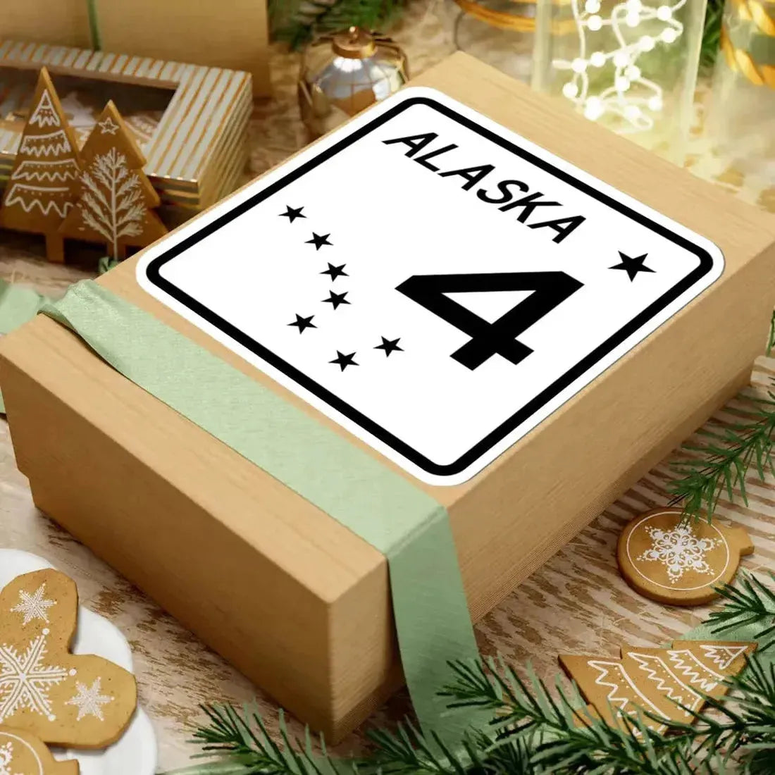 Alaska 4 shield (Alaska) (Road Sign) STICKER Vinyl Kiss-Cut Decal - The Sticker Space