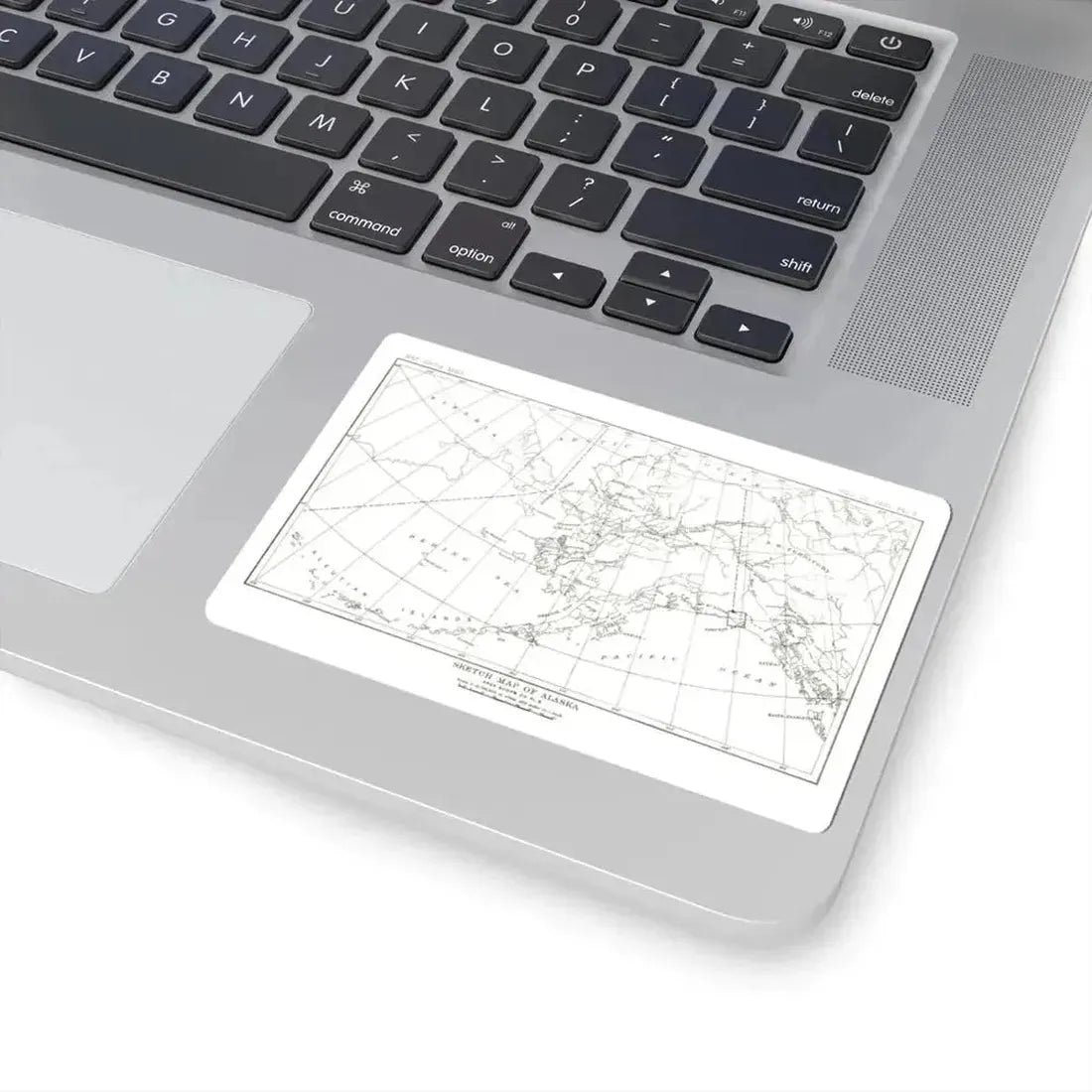 Alaska - Sketch Map (1891) (Map) STICKER Vinyl Kiss-Cut Decal - The Sticker Space
