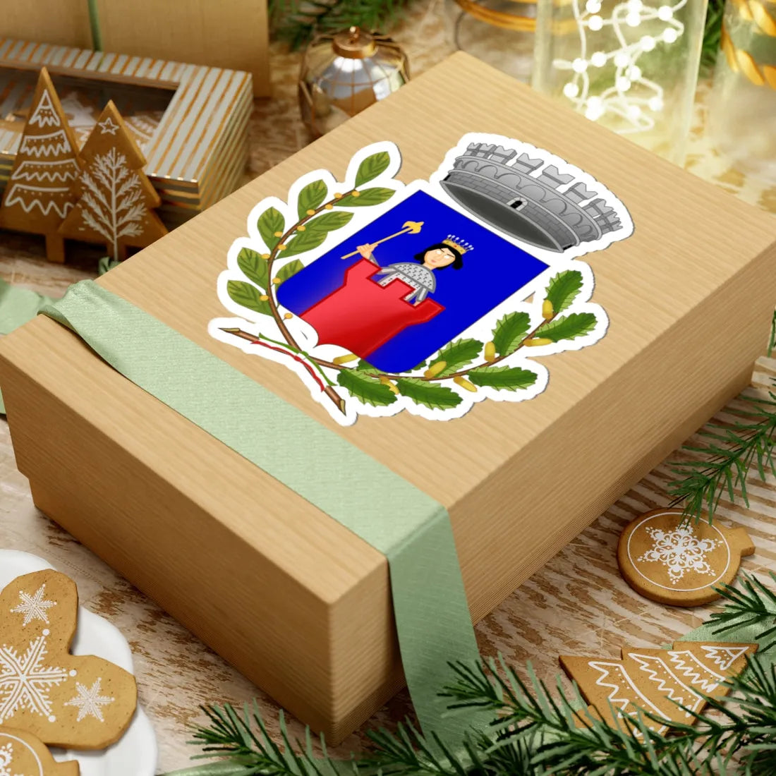 Alassio-Stemma Stile Waterbottle (Italy) (Coat of Arms) STICKER Vinyl Kiss-Cut Decal - The Sticker Space