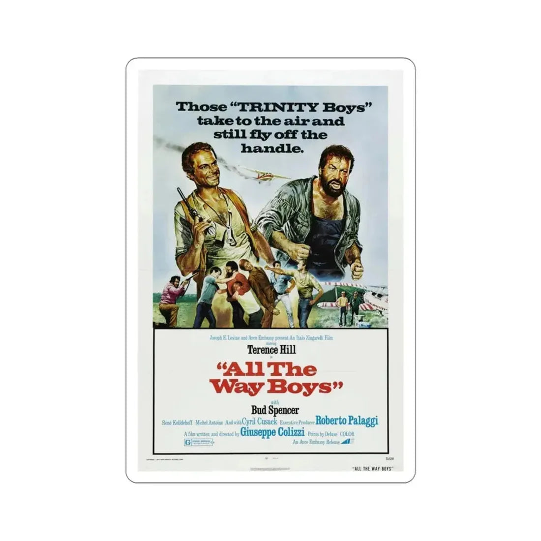 All the Way Boys 1973 Movie Poster STICKER Vinyl Die-Cut Decal - The Sticker Space