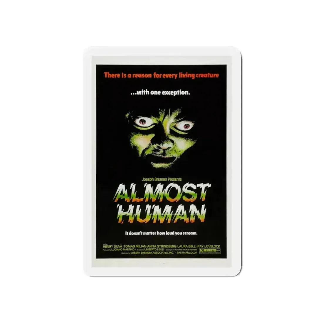 ALMOST HUMAN 1974 Movie Poster - Refrigerator Magnet - The Sticker Space