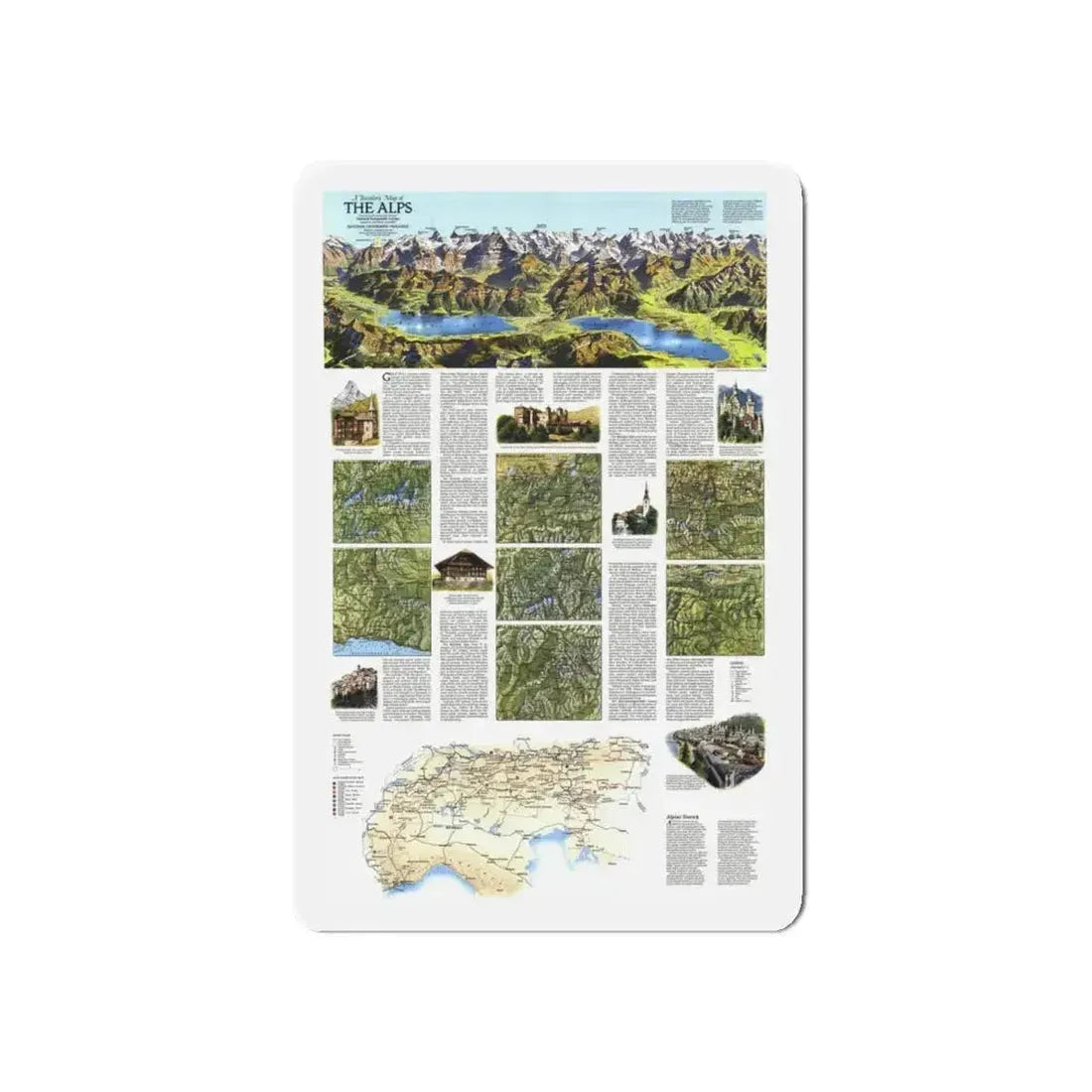 Alps, The - A Traveller's Map (1985) (Map) Refrigerator Magnet - The Sticker Space