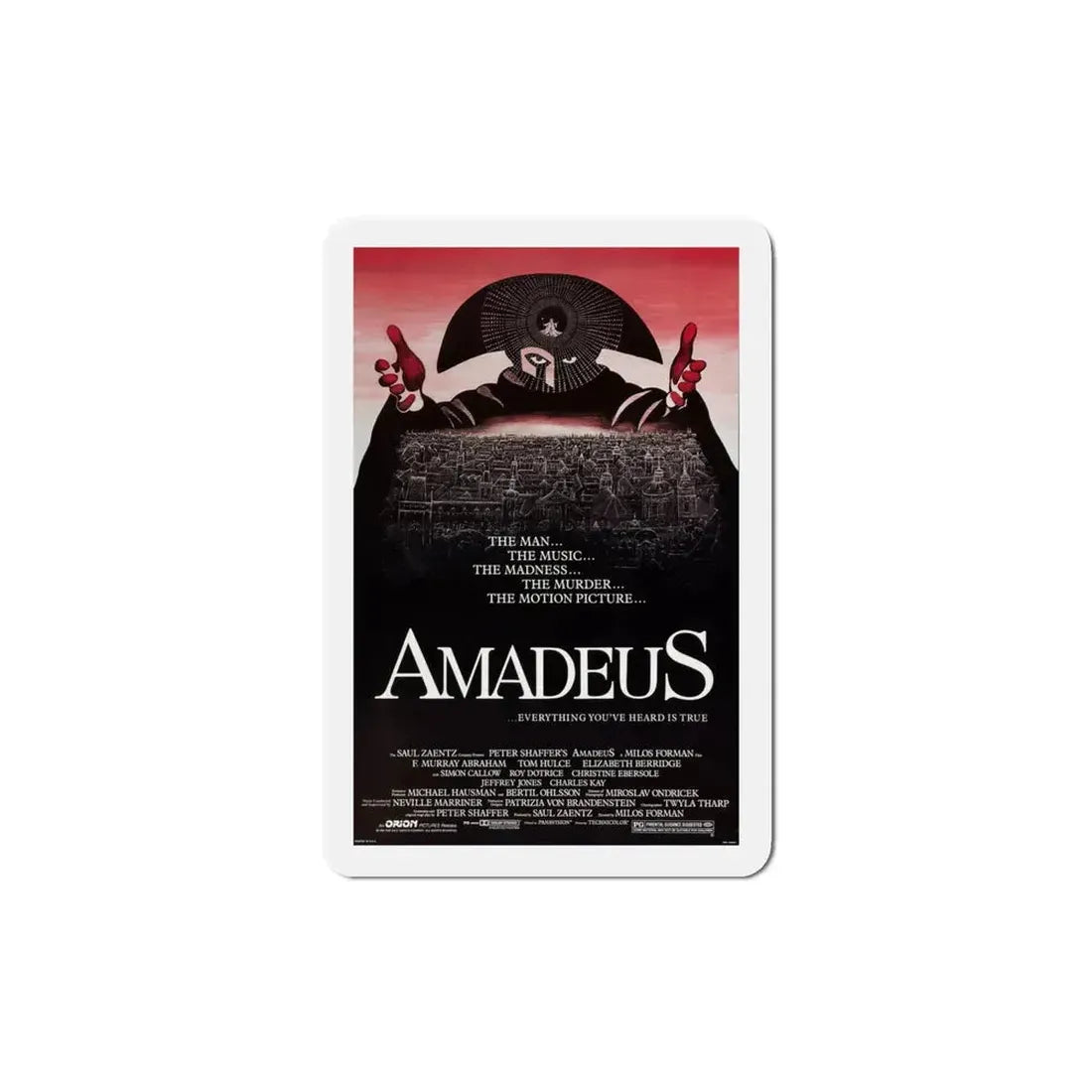 Amadeus 1984 Movie Poster Refrigerator Magnet 4 Inch - The Sticker Space