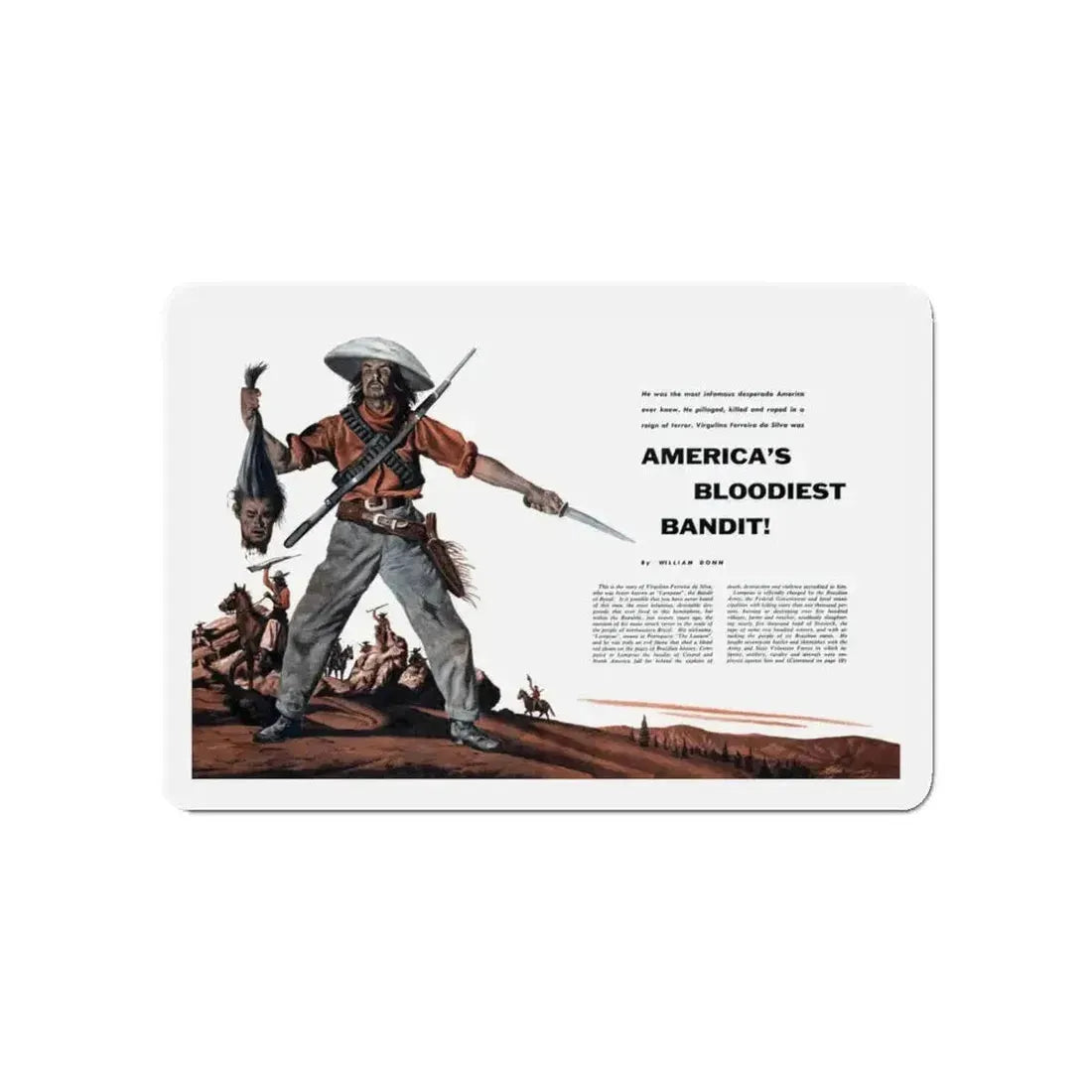 America's Bloodiest Bandit, Fury magazine, December 1957 (Magazine Illustration) Refrigerator Magnet - The Sticker Space