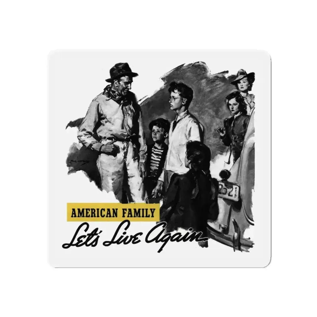 American Family Let's Live Again, Liberty magazine, July 15, 1939 (Magazine Illustration) Refrigerator Magnet - The Sticker Space