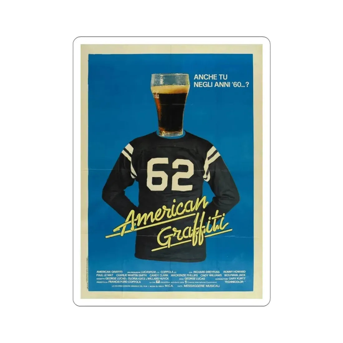 American Graffiti 1973 3 Movie Poster STICKER Vinyl Die-Cut Decal - The Sticker Space