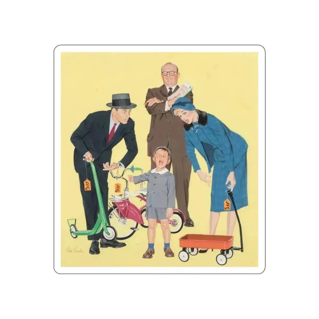 American Weekly cover, April 19, 1958 (Magazine Illustration) STICKER Vinyl Die-Cut Decal - The Sticker Space