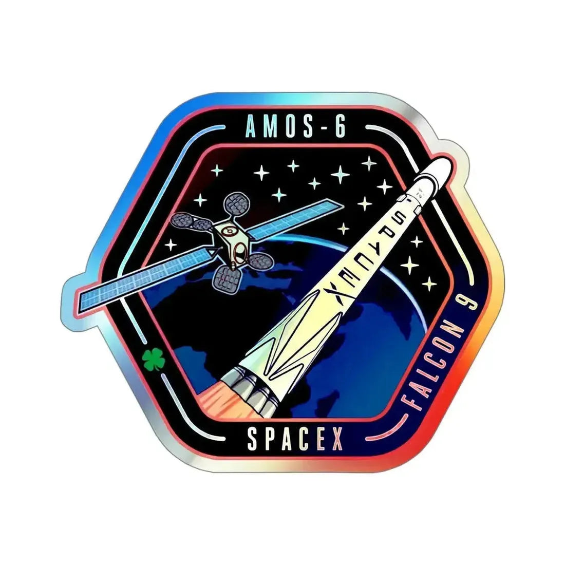 Amos-6 (SpaceX) Holographic STICKER Die-Cut Vinyl Decal - The Sticker Space