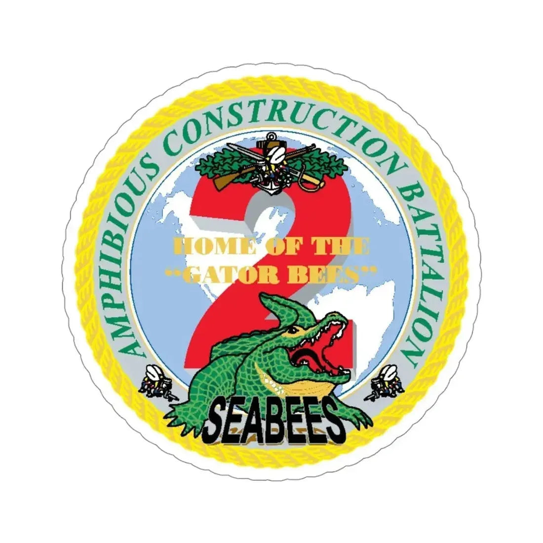 Amphibious Construction Bn 2 SeaBees (U.S. Navy) STICKER Vinyl Die-Cut Decal - The Sticker Space