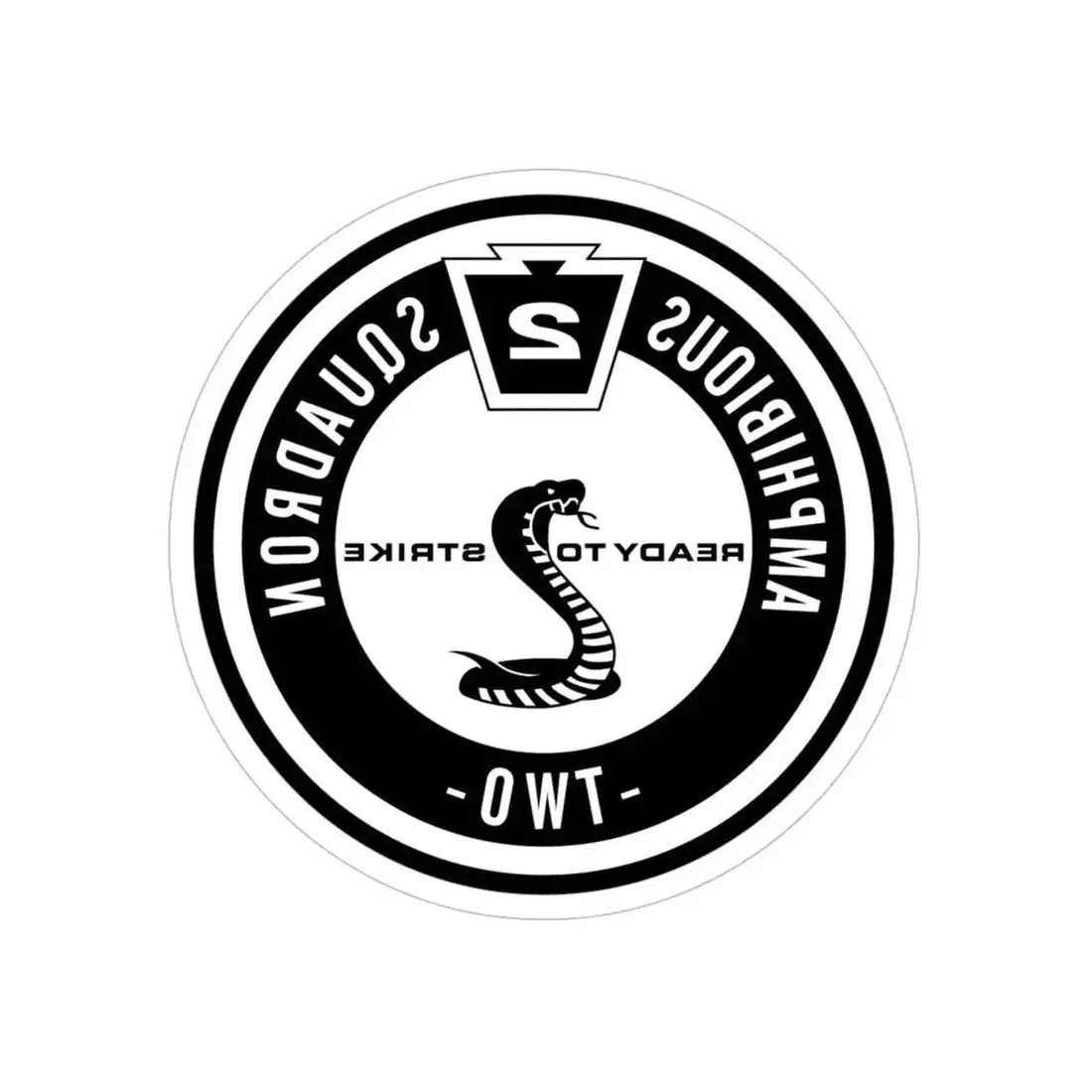 Amphibious Squadron 2 Ready To Strike BW (U.S. Navy) REVERSE PRINT Transparent Die-Cut STICKER - The Sticker Space