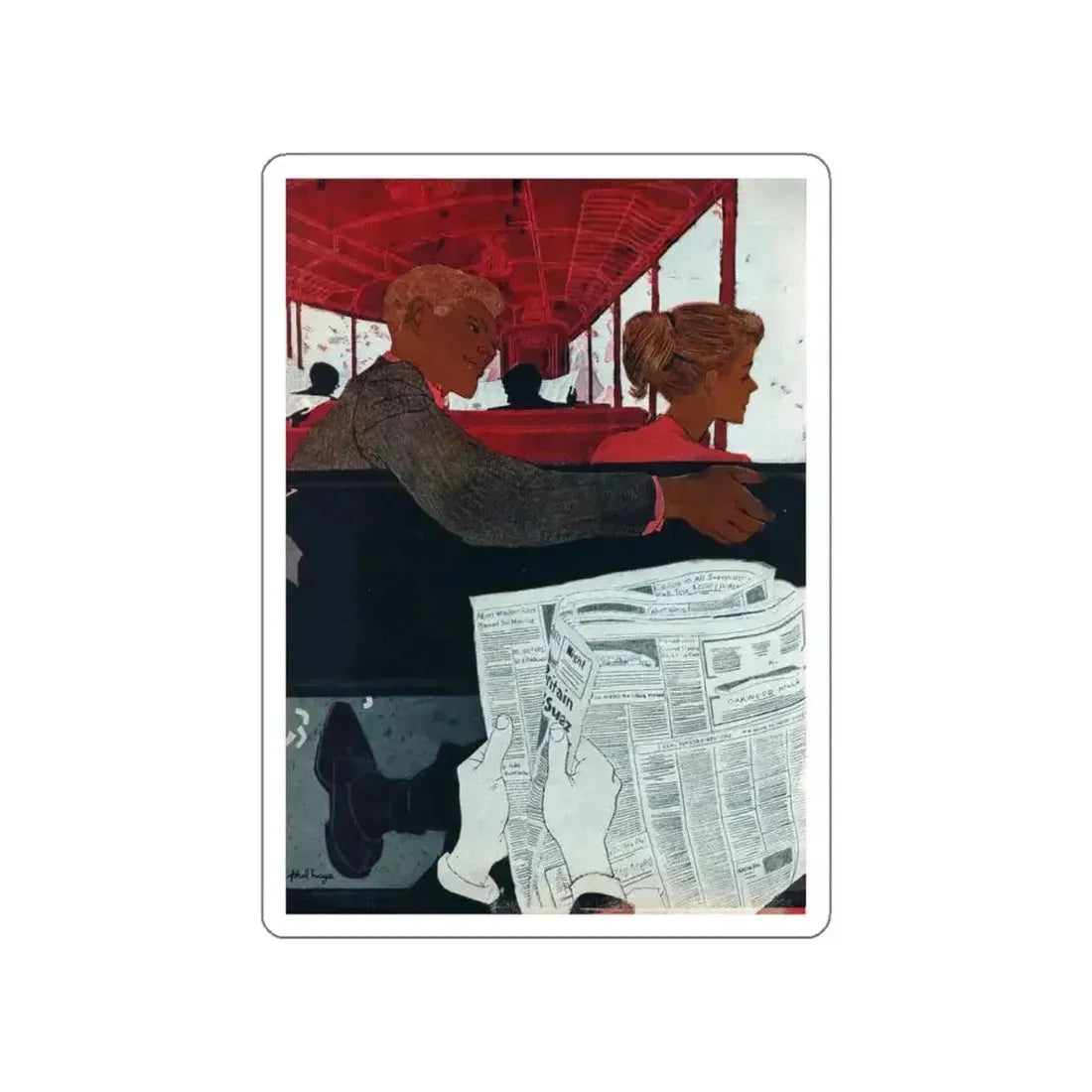 And the Truth Wasn't in Him (1), Cosmopolitan, November 1956 (Magazine Illustration) STICKER Vinyl Die-Cut Decal - The Sticker Space