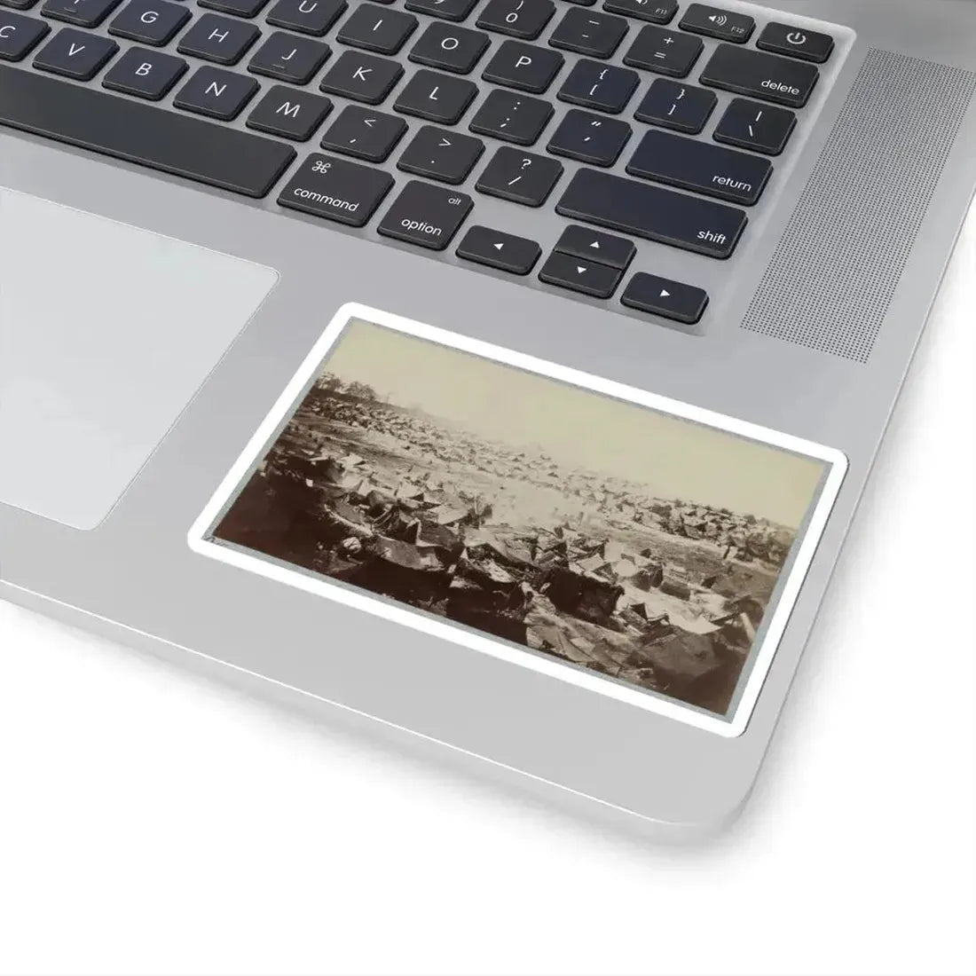 Andersonville Prison, Ga., August 17, 1864. North-West View of Stockade (U.S. Civil War) STICKER Vinyl Kiss-Cut Decal - The Sticker Space