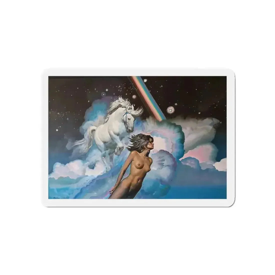 Angela's Rainbow (2) (Magazine Illustration) Refrigerator Magnet - The Sticker Space