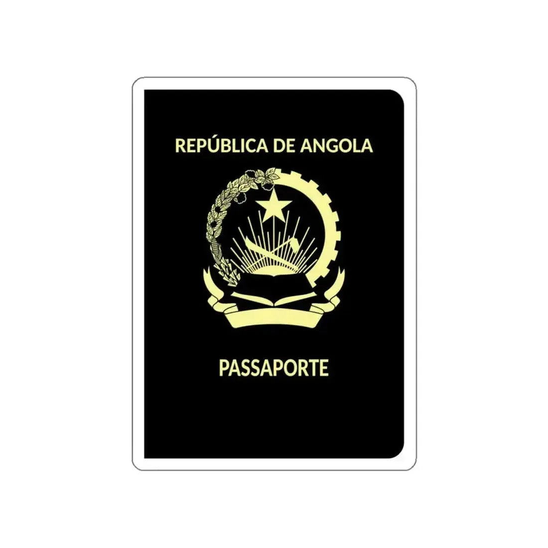 Angolan Passport STICKER Vinyl Die-Cut Decal - The Sticker Space