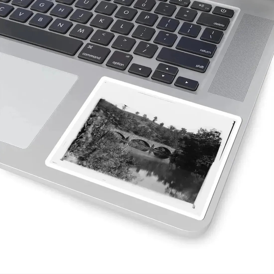 Antietam, Maryland. Antietam Bridge Looking Down Stream (U.S. Civil War) STICKER Vinyl Kiss-Cut Decal - The Sticker Space