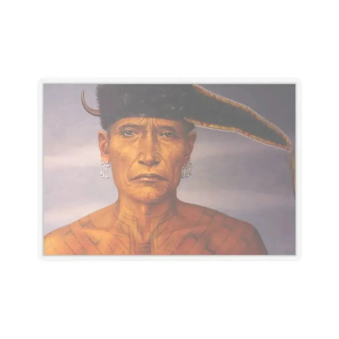 Antoine Tzapoff - Tatouages Osages detail (Native Americans in Art) STICKER Vinyl Kiss-Cut Decal 6 Inch Transparent - The Sticker Space