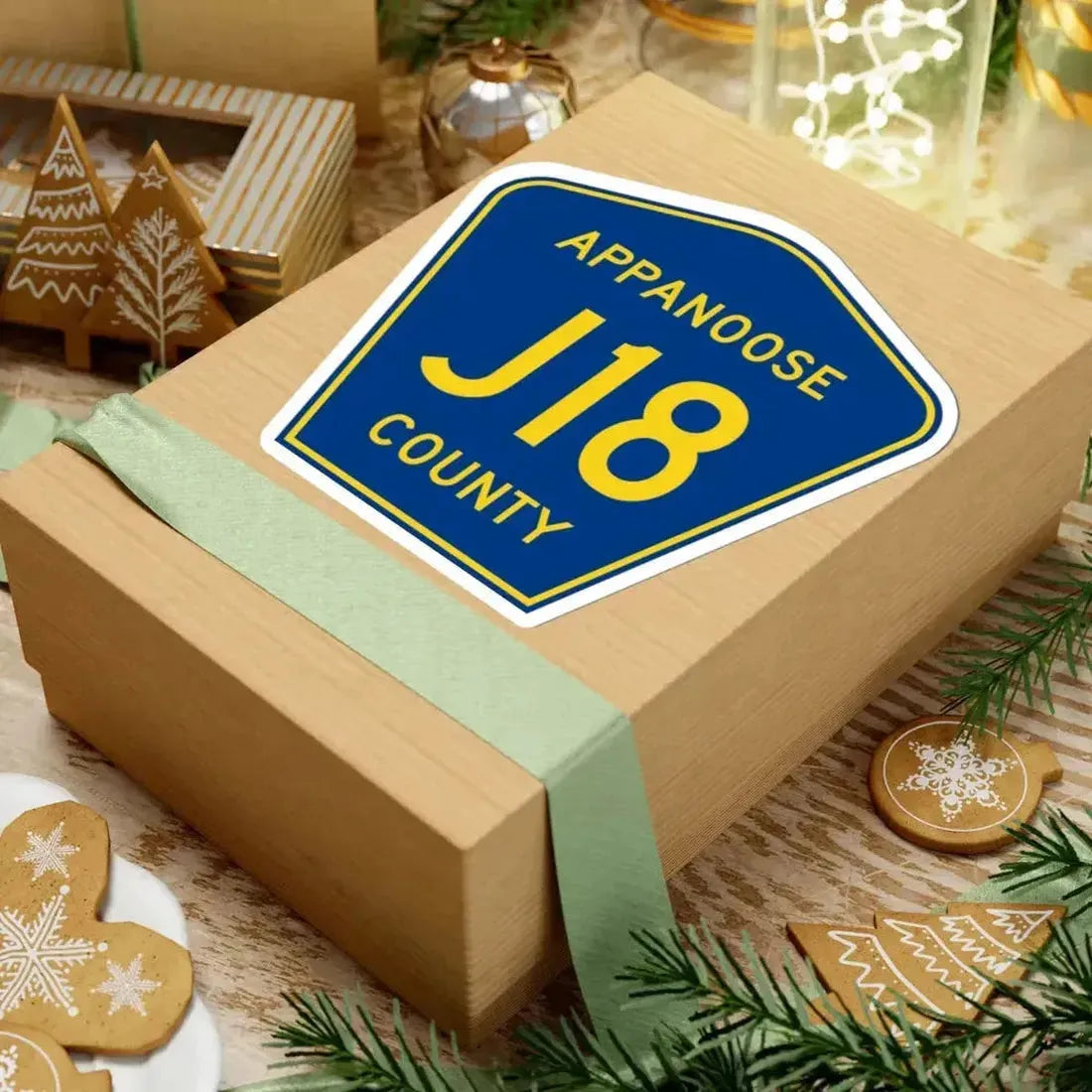 Appanoose County Route J18 IA (Iowa) (Road Sign) STICKER Vinyl Kiss-Cut Decal - The Sticker Space