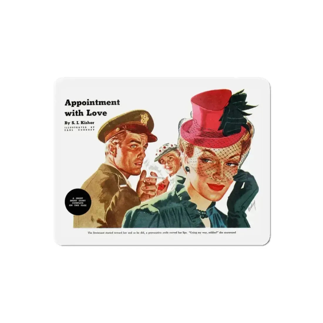 Appointment with Love by S. I. Kishor, 1943 (Magazine Illustration) Refrigerator Magnet - The Sticker Space