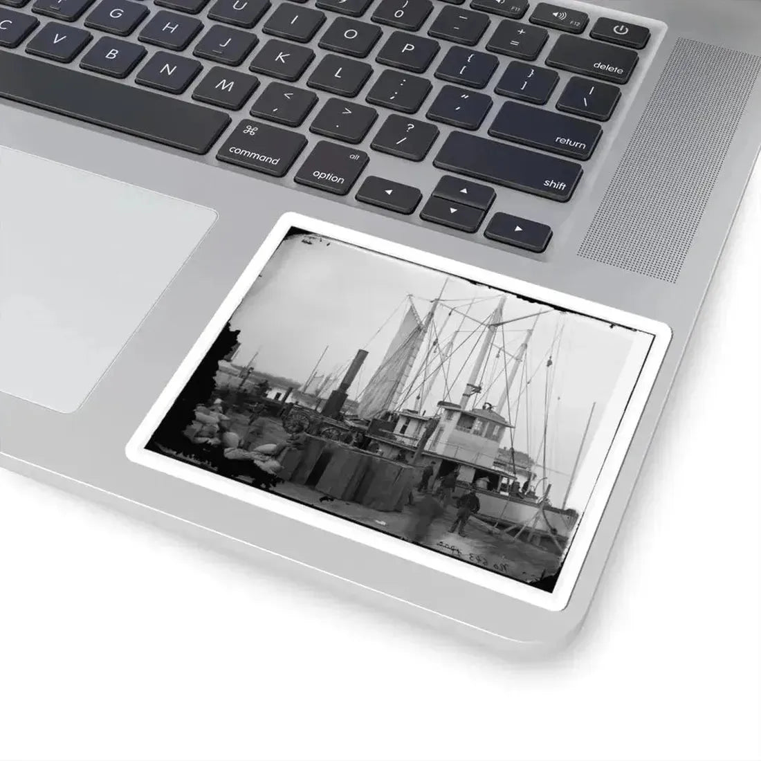 Aquia Creek Landing, Va. Wharf With Transport and Supplies (U.S. Civil War) STICKER Vinyl Kiss-Cut Decal - The Sticker Space