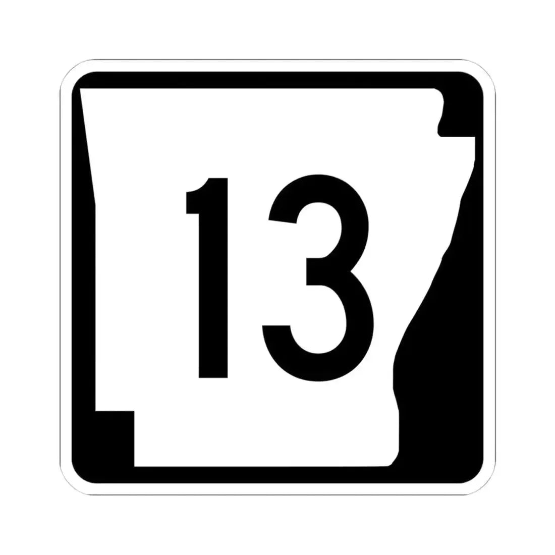 Arkansas 13 (Arkansas) (Road Sign) STICKER Vinyl Kiss-Cut Decal 4 Inch White - The Sticker Space