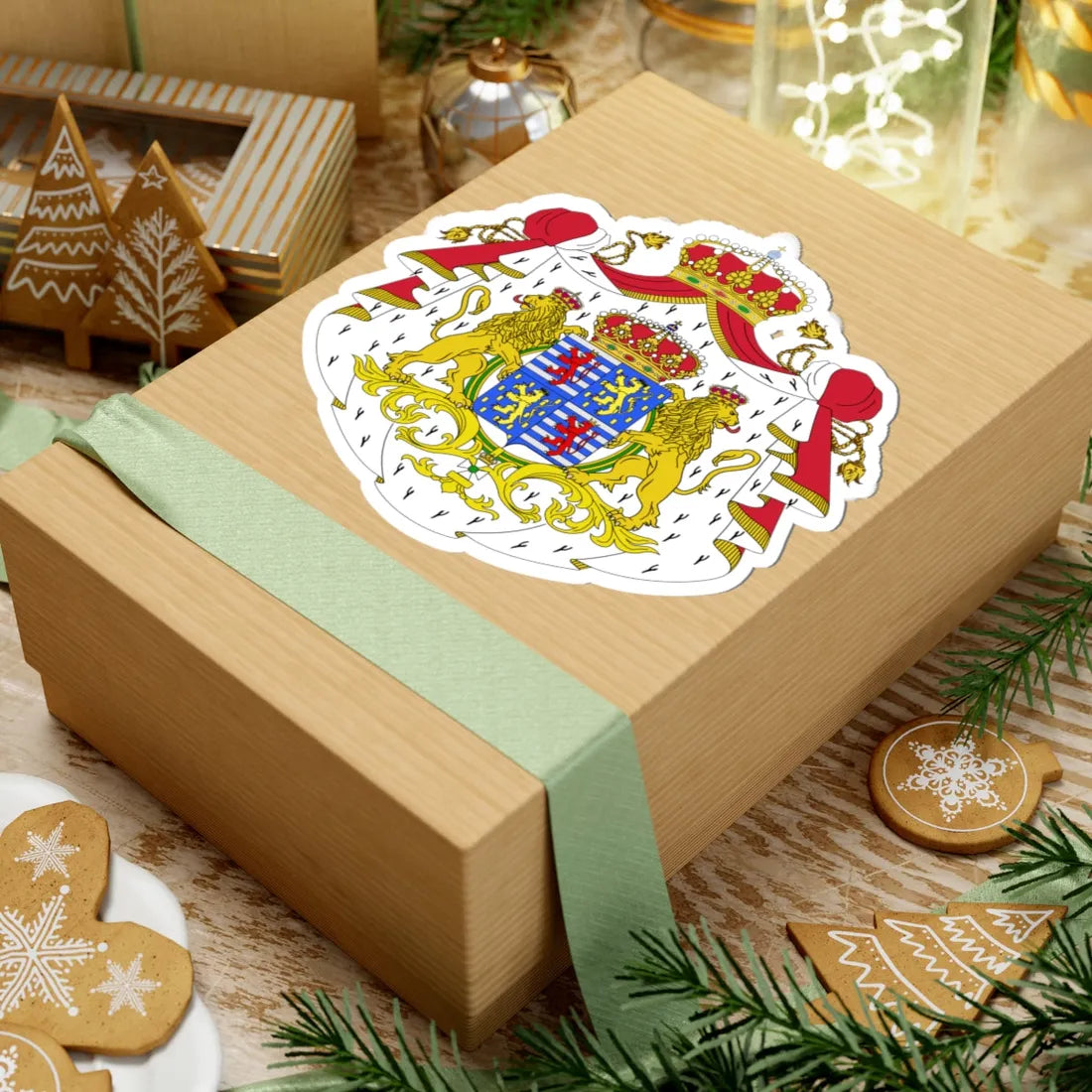 Armoiries Luxembourg-Nassau avec ornements (Luxembourg) (Coat of Arms) STICKER Vinyl Kiss-Cut Decal - The Sticker Space