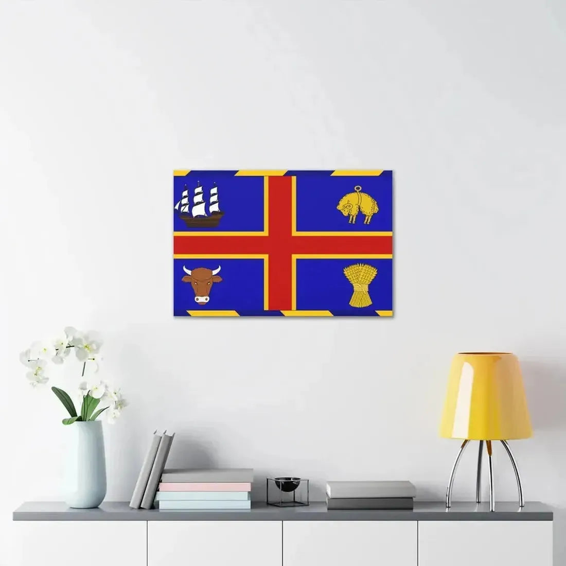 Armorial Flag of the City of Adelaide Australia - Canvas Wall Art - The Sticker Space