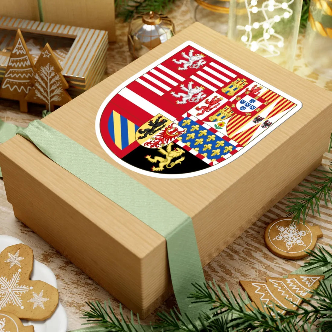 Arms of Archduke Albert of Austria and Infanta Isabella of Spain (Netherlands) (Coat of Arms) STICKER Vinyl Kiss-Cut Decal - The Sticker Space